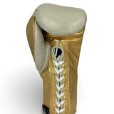 No Boxing No Life Fight Gloves  - Cream/ Metallic Gold