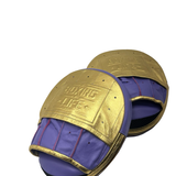No Boxing No Life Precision Mitts - Lila/ Metallic Gold
