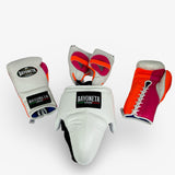 Full Sparring Set - White/ Neon Orange/ Neon Pink