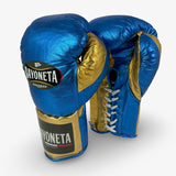 Bayoneta MX Horse Hair Fight Gloves -  Metallic Blue/ Metallic Gold