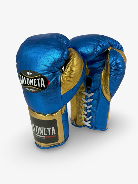 Bayoneta MX Horse Hair Fight Gloves - Metallic Blue/ Metallic Gold