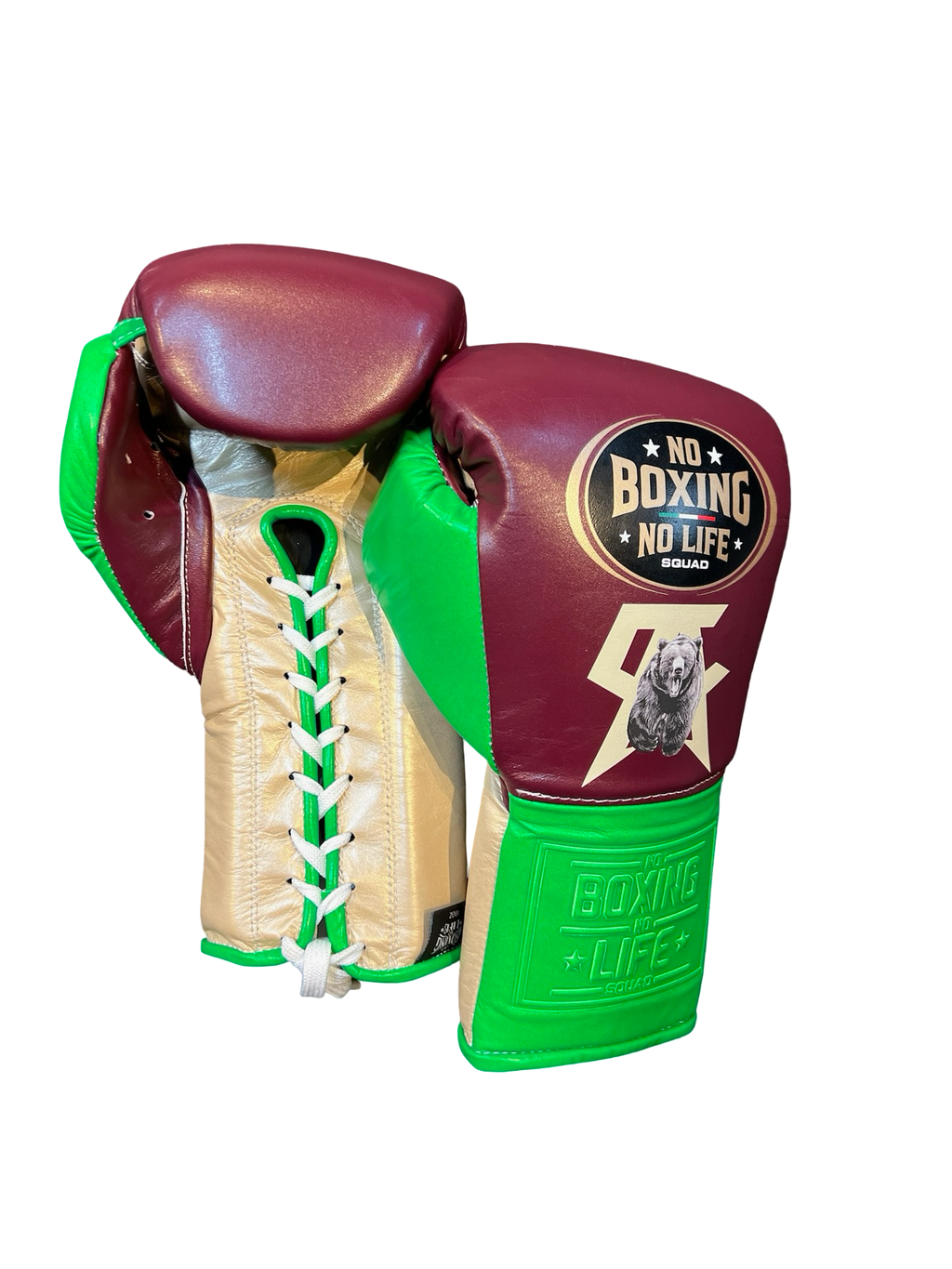 No Boxing No Life Training Gloves - Canelo Edition - Maroon/ Neon