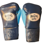 No Boxing No Life Fight Gloves  - Navy Blue/ Sky Blue