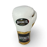 Bayoneta MX Horse Hair Fight Gloves -  White/ Metallic Gold