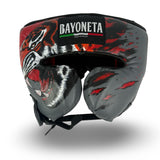 Bayoneta Professional Headgear with Cheeks - Exclusive Custom “Savage Tiger” Hand Painted  - Gray/ Orange