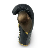Bayoneta Premium MX - Guantes de Pelea Pelo de Caballo - Azul Cadete Espacial/ Marrón Cedro Metálico/ Dorado Metálico
