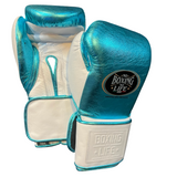 No Boxing No Life Training Gloves - Metallic Aqua/ White