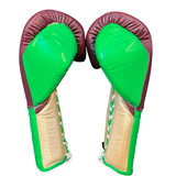 No Boxing No Life Training Gloves - Canelo Edition - Maroon/ Neon Green/ Pearl