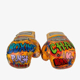 Bayoneta Premium PuLat Horse Hair Gloves - Exclusive Custom Pop Art “Boxing” Hand Painted - Yellow/ White