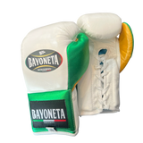 Bayoneta MX Latex Gloves - White/ Metallic Green/ Caramel Gold