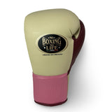 No Boxing No Life Training Gloves - Cream/ Pink/ Burgundy