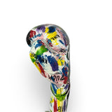 Bayoneta Premium Multilayer Horse Hair Gloves - Exclusive Custom Urban Art “Boxing” Hand Painted - White