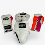 Full Sparring Set - White/ Neon Orange/ Neon Pink