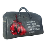 Bayoneta Sports Bag - Exclusive Custom "Boxing Theme" Hand Painted - Dark Gray
