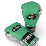 Bayoneta MX Horse Hair Fight Gloves -  Green Mint/ Metallic Silver