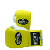 Bayoneta Premium MX - Guantes de Entrenamiento de Látex - Amarillo Neón/ Blanco