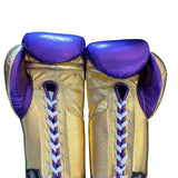 No Boxing No Life Fight Gloves - Metallic Purple/ Gold