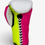 No Boxing No Life Training Gloves - White/ Neon Pop