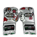 Bayoneta PuLat Gloves - Exclusive Custom "Traditional Tattoos" Hand Painted - Silver