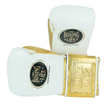 No Boxing No Life Training Gloves - White/ Gold