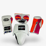 Full Sparring Set - White/ Neon Orange/ Neon Pink
