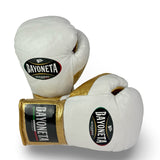 Bayoneta MX Horse Hair Fight Gloves -  White/ Metallic Gold