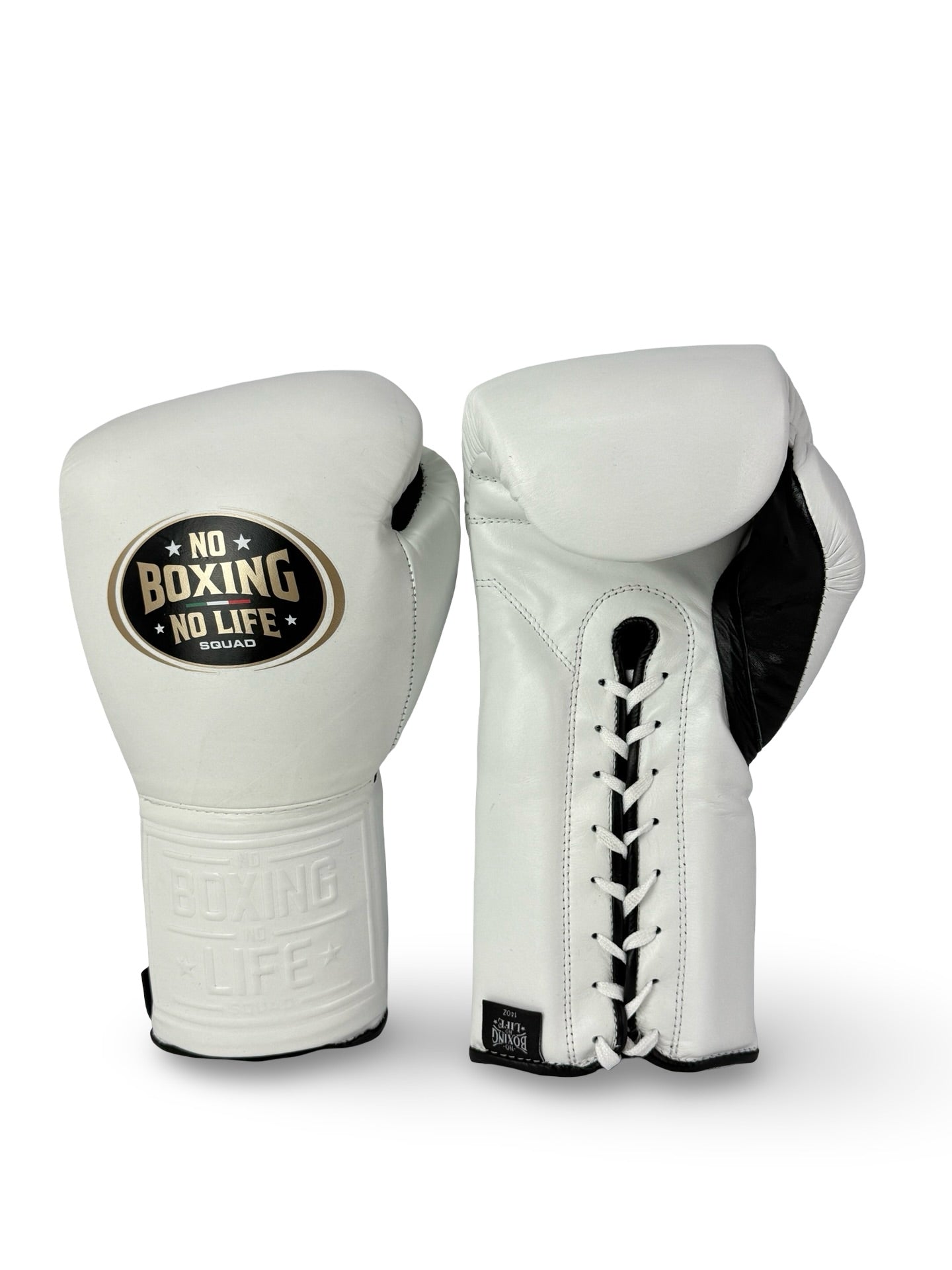 No Boxing No Life Training Gloves - White/ Black Boxing Gloves