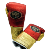 No Boxing No Life Training Gloves - Metallic Red/ Metallic Gold/ Black/ White