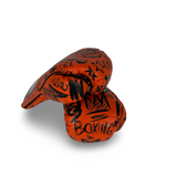Bayoneta MX Horse Hair Fight Gloves - Exclusive Custom "Mad Dog” Hand Painted - Pumpkin Orange