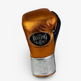 No Boxing No Life Fight Gloves  - Metallic Orange/ Metallic Silver/ Black