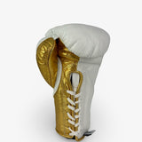 Bayoneta MX Horse Hair Fight Gloves -  White/ Metallic Gold