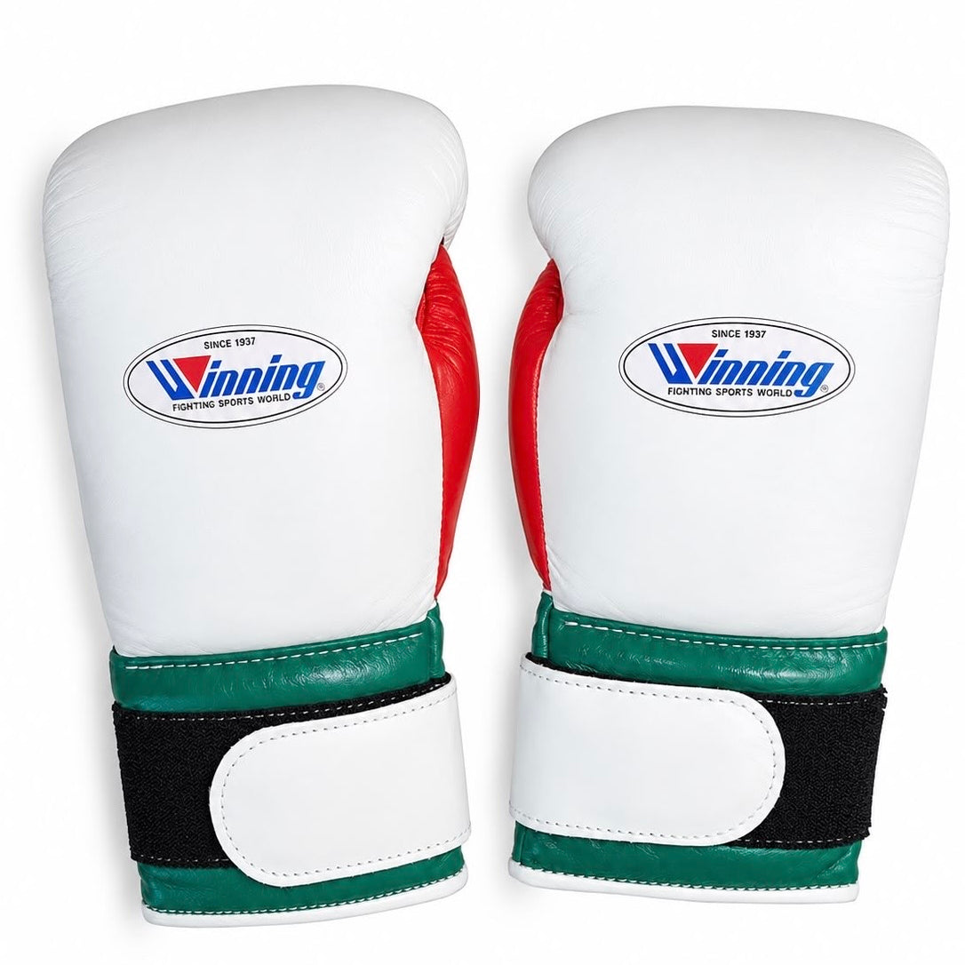 Winning Boxing Gloves - White/ Green/ Red - CO-MS-500B