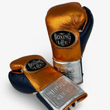 No Boxing No Life Fight Gloves  - Metallic Orange/ Metallic Silver/ Black