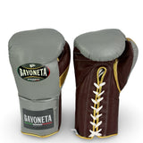 Bayoneta MX Horse Hair Fight Gloves - Gray/ Gold/ Oxblood