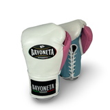 Bayoneta MX Latex Fight Gloves -  White/ Sky Blue/ Baby Pink