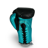 Bayoneta MX Horse Hair Fight Gloves - Black/ Metallic Aqua