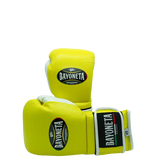 Bayoneta Premium MX - Guantes de Entrenamiento de Látex - Amarillo Neón/ Blanco
