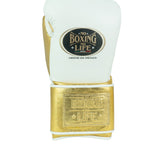 No Boxing No Life Training Gloves - White/ Gold