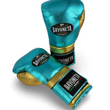 Guantes de pelo de caballo Bayoneta Premium PuLat - Dorado/ Aqua Metálico