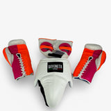 Full Sparring Set - White/ Neon Orange/ Neon Pink