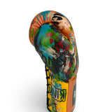 Bayoneta Premium PuLat Horse Hair Gloves - Exclusive Custom Urban Art “Boxing” Hand Painted - Orange/ Black/ Yellow