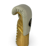 No Boxing No Life Fight Gloves  - Cream/ Metallic Gold