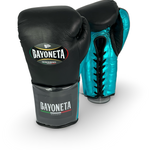 Bayoneta Premium PuLat Horse Hair Gloves - Black/ Metallic Aqua