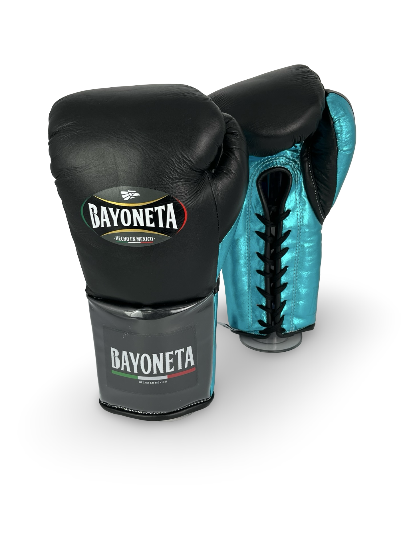 Bayoneta Premium PuLat Horse Hair Gloves - Black/ Metallic Aqua