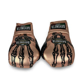 Bayoneta Premium Guantes Multicapa + HH - Exclusivos "Esqueleto Negro" Pintado a Mano - Oro rosa Metálico/ Negro
