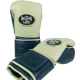 No Boxing No Life Training Gloves - Cream/ Navy Blue