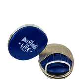 No Boxing No Life Precision Mitts - Light Gold/ Metallic Blue