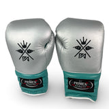 Primer Asalto Gloves - Teal Blue/ Silver/ White