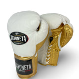 Bayoneta MX Horse Hair Fight Gloves -  White/ Metallic Gold