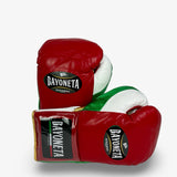 Bayoneta Premium MX - Guantes de Pelo de Caballo - Rojo/ Blanco/ Verde Metálico/ Dorado Metálico